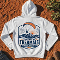 Powered by Thermals Hoodie in White — Mt Borah Paragliding Namoi Range