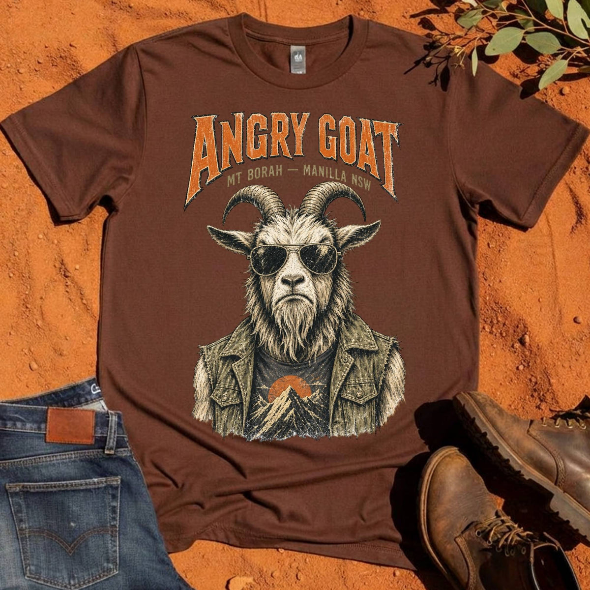 Angry Goat Tee in Chestnut — Namoi Range