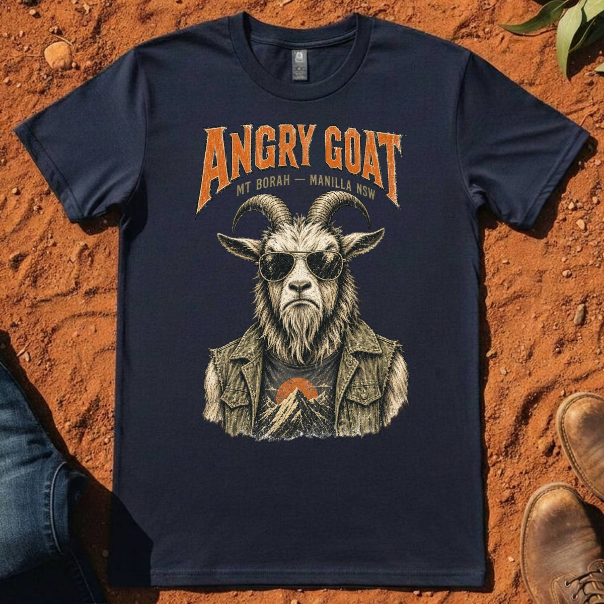 Angry Goat Tee in Midnight Blue — Namoi Range