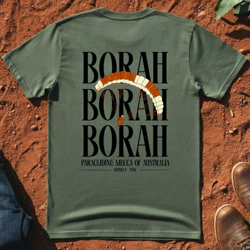 Borah Borah Borah Tee in Cypress — Mt Borah Namoi Range