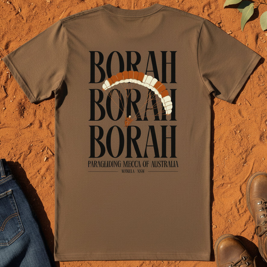 Borah Borah Borah Tee in Walnut — Mt Borah Namoi Range