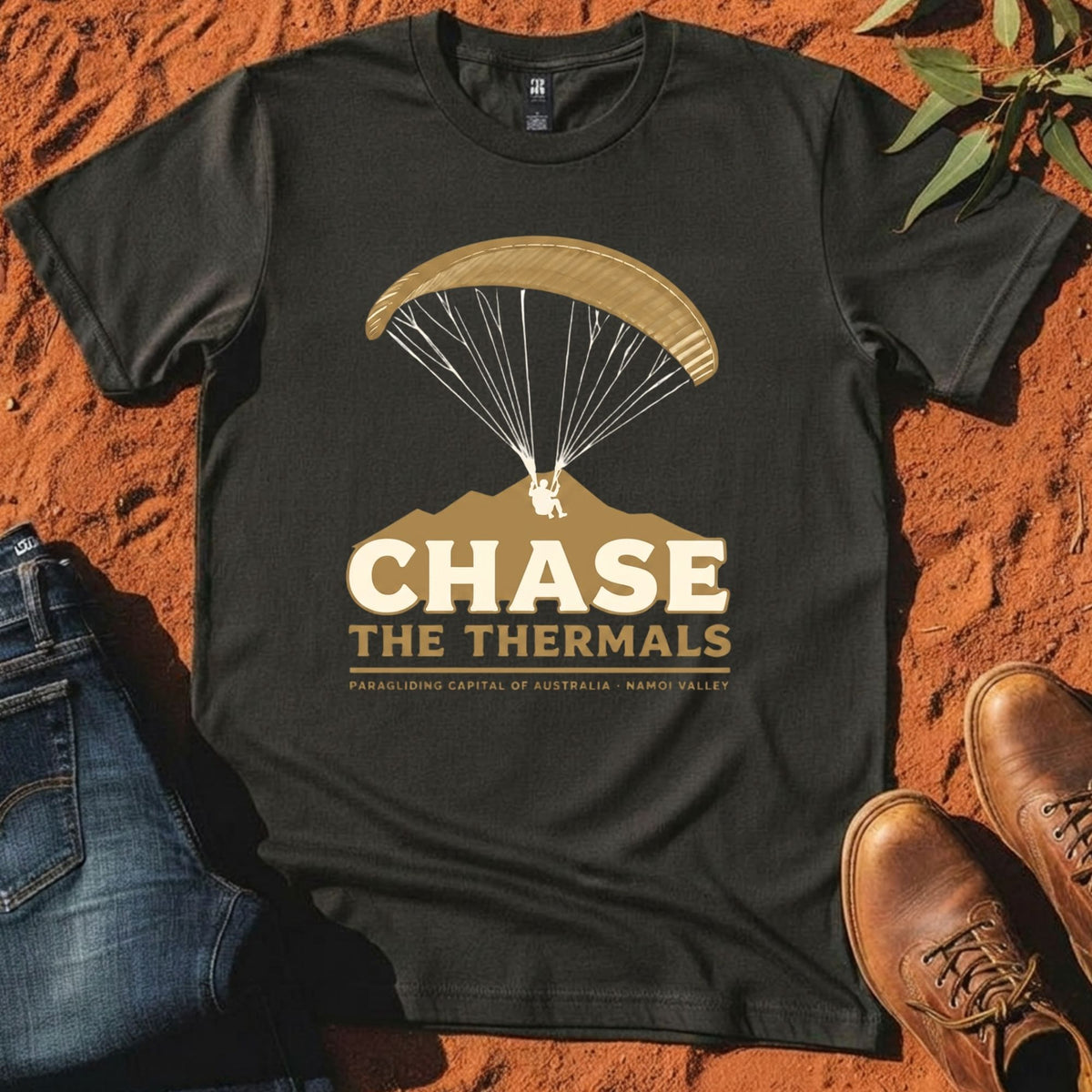 Chase the Thermals Tee in Coal — Mt Borah Namoi Range