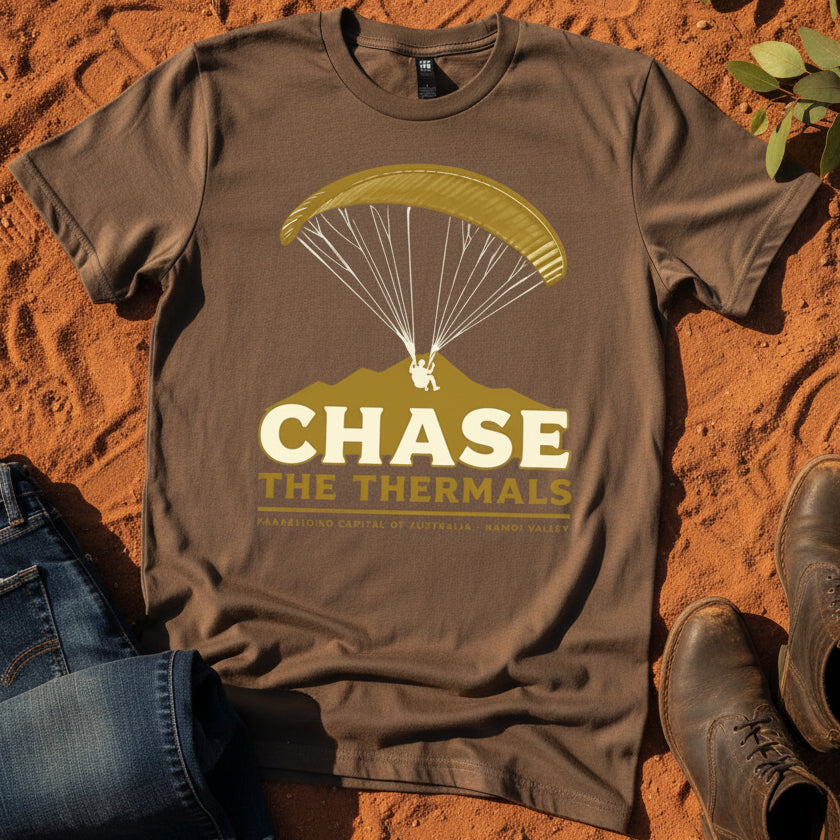 Chase the Thermals Tee in Walnut — Mt Borah Namoi Range
