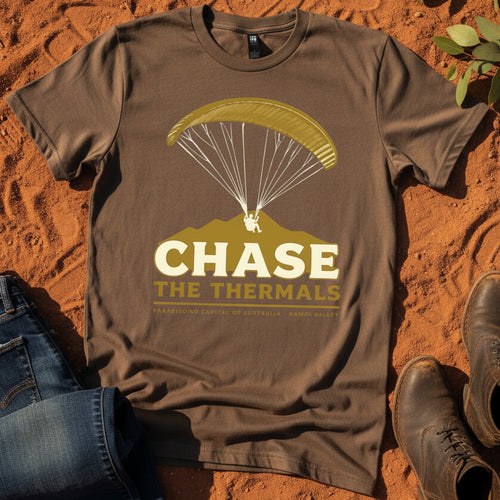 Chase the Thermals Tee in Walnut — Mt Borah Namoi Range