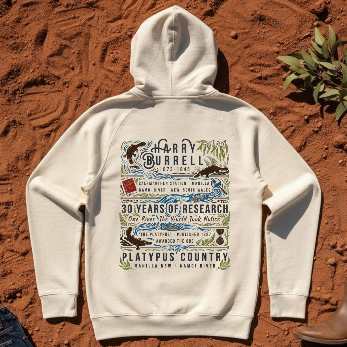 Platypus Country Harry Burrell Hoodie in Ecru — Namoi Range