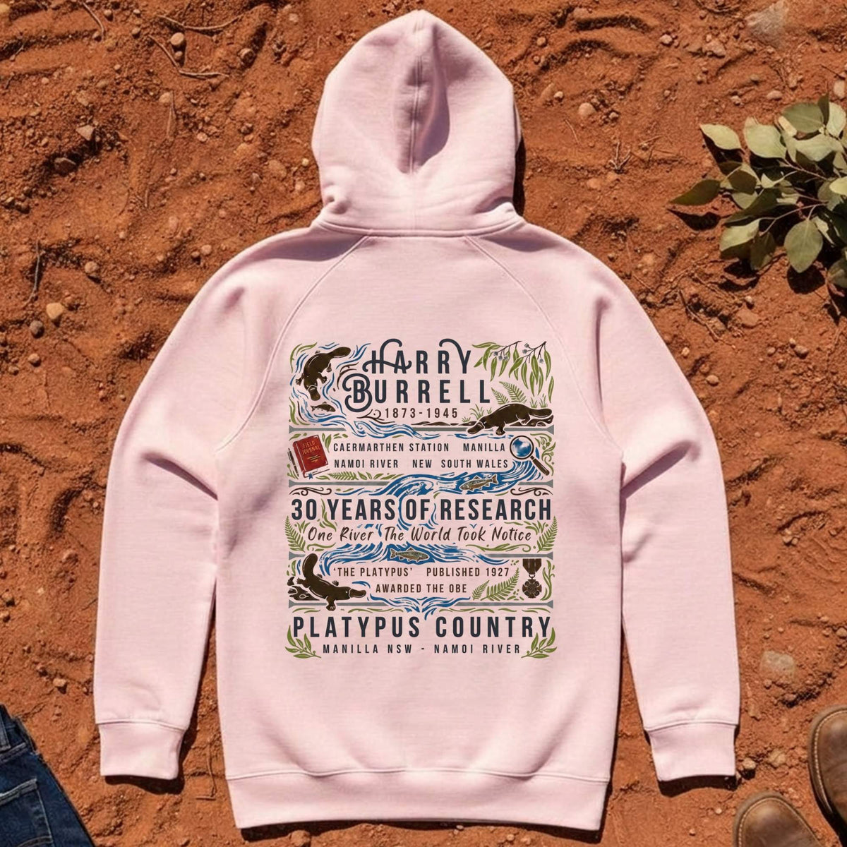 Platypus Country Harry Burrell Hoodie in Pink — Namoi Range