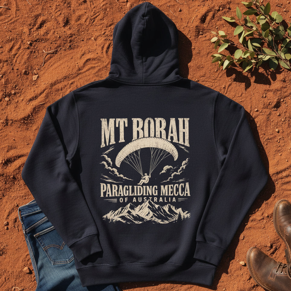 Mt Borah Paragliding Mecca Hoodie in Navy — Namoi Range