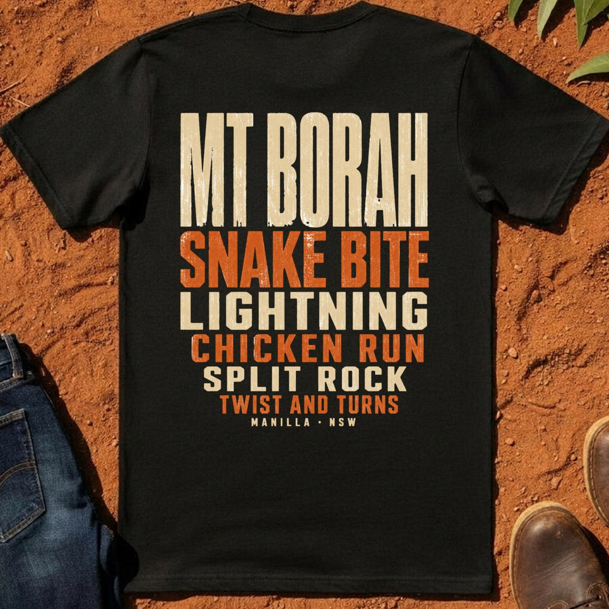 Mt Borah Trails Back Tee in Black — Namoi Range