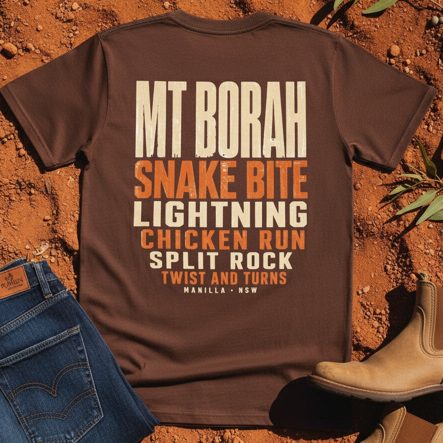 Mt Borah Trails Back Tee in Chestnut — Namoi Range