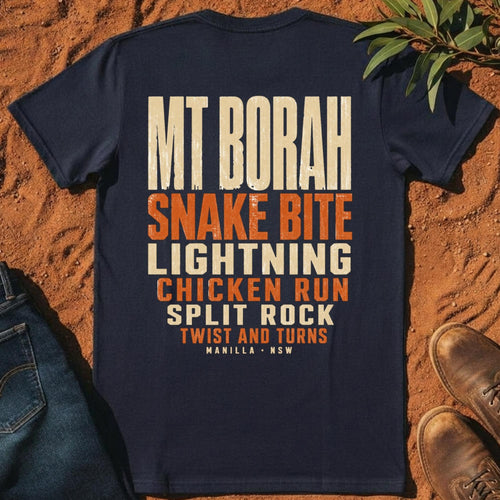 Mt Borah Trails Back Tee in Midnight Blue — Namoi Range