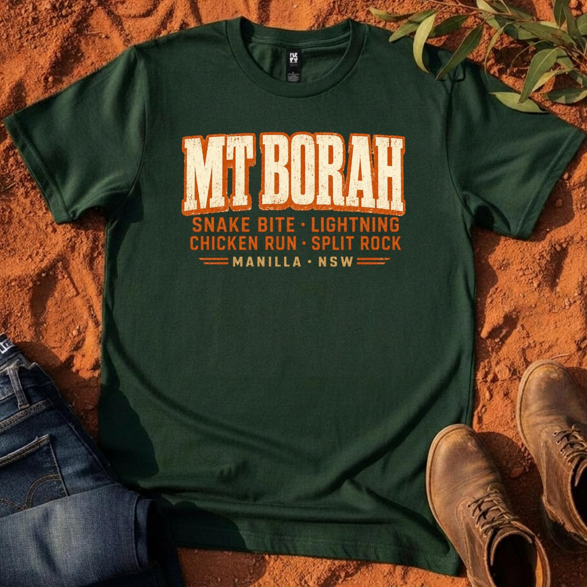Mt Borah Trails Tee in Pine Green — Namoi Range