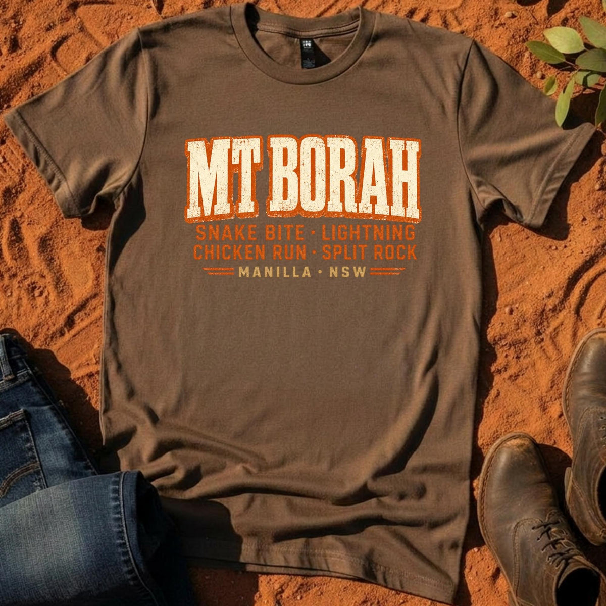 Mt Borah Trails Tee in Walnut — Namoi Range