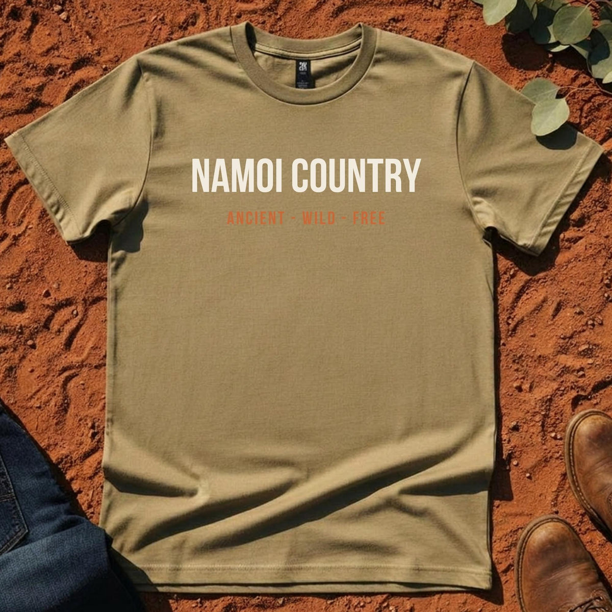 Namoi Country Ancient Wild Free Tee in Sand — Namoi Range
