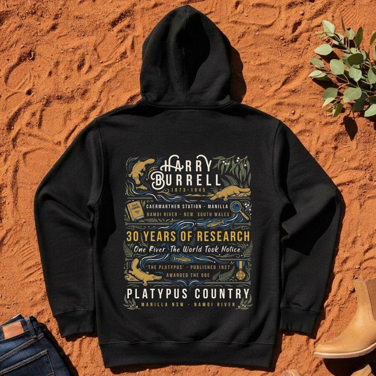 Namoi Country Harry Burrell Hoodie in Black — Namoi Range