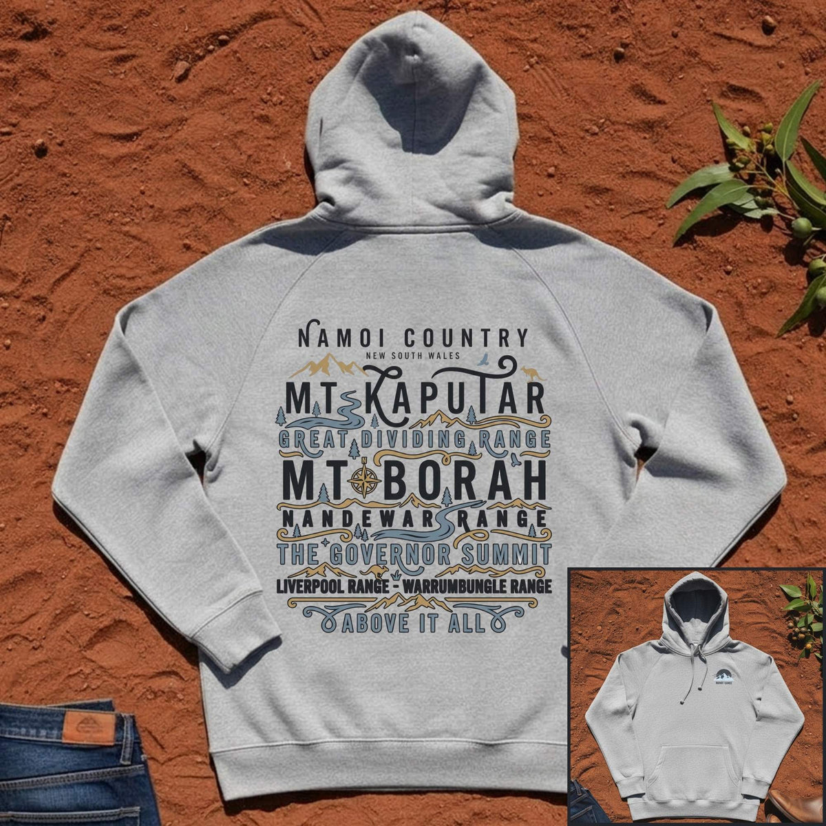 Namoi Country Mountain Range Hoodie in Grey Marle — Namoi Range