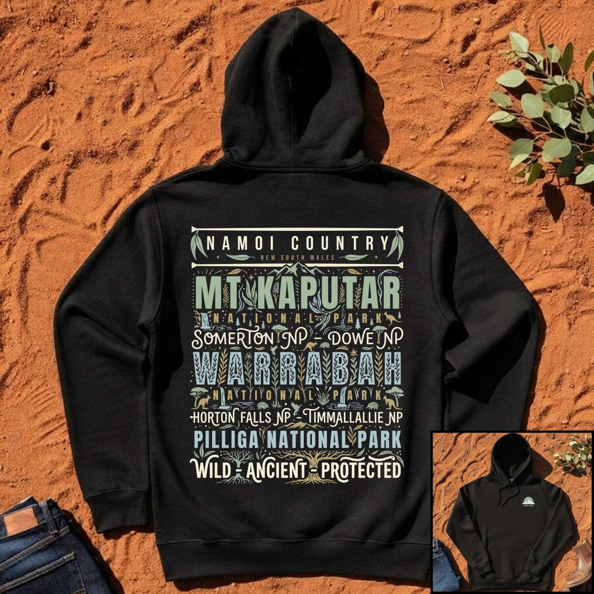 Namoi Country National Parks Hoodie in Black — Namoi Range
