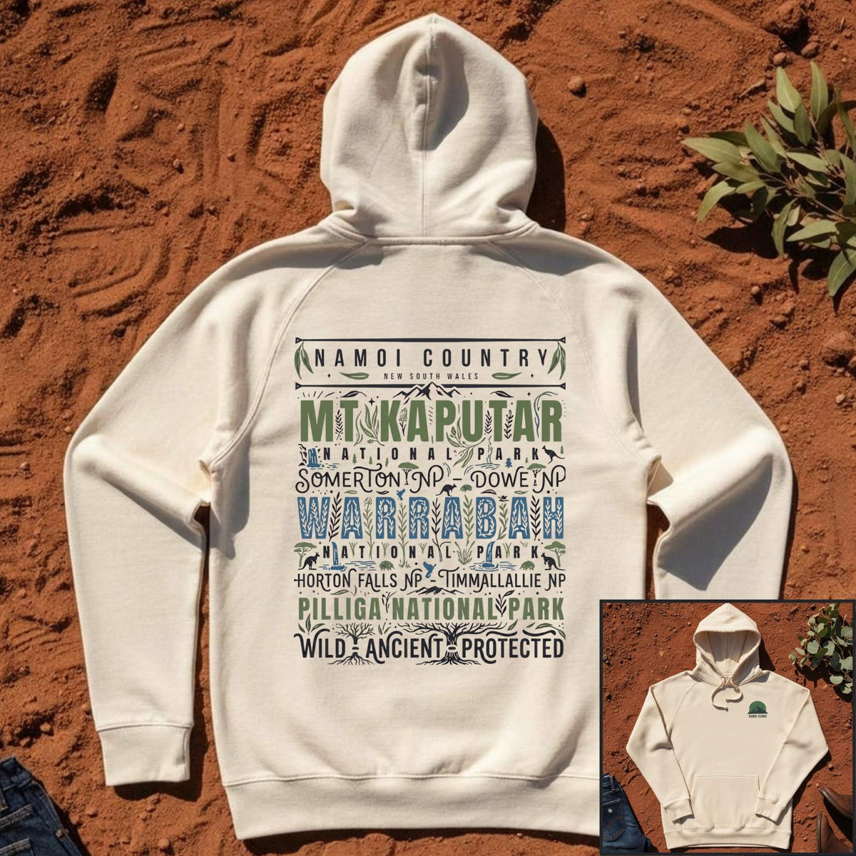 Namoi Country National Parks Hoodie in Ecru — Namoi Range