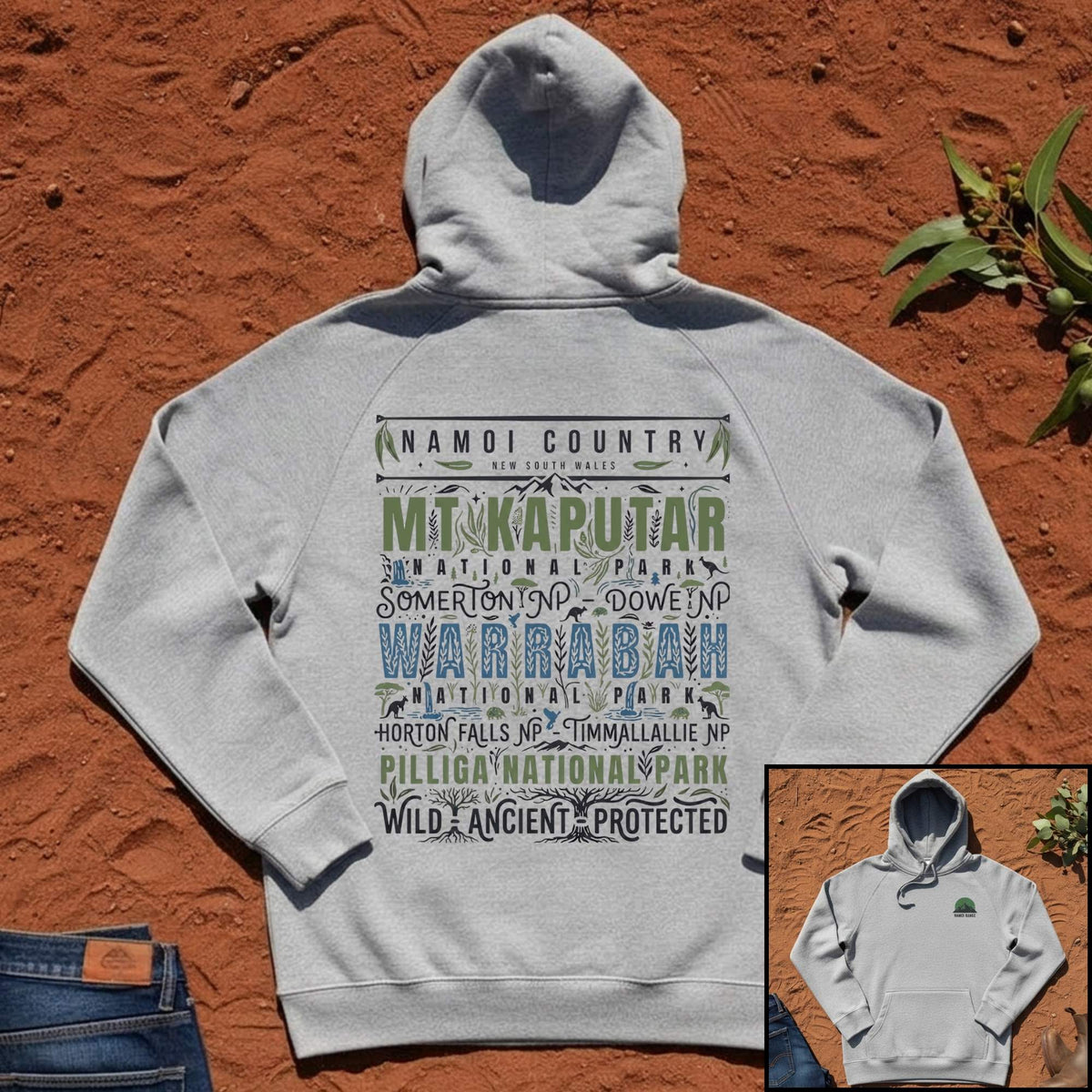 Namoi Country National Parks Hoodie in Grey Marle — Namoi Range
