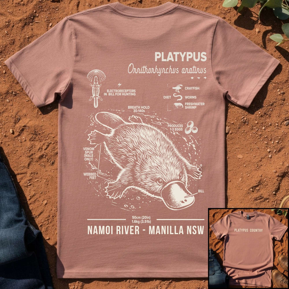 Platypus Country Anatomy Tee in Hazy Pink — Namoi Range
