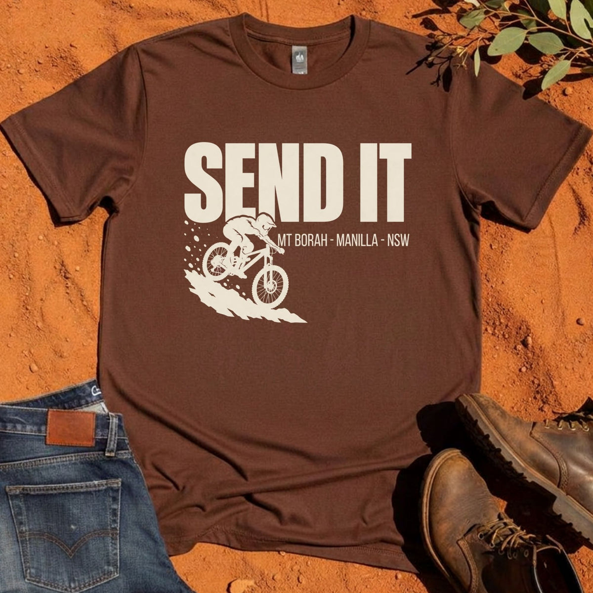 Send It Tee in Chestnut — Namoi Range