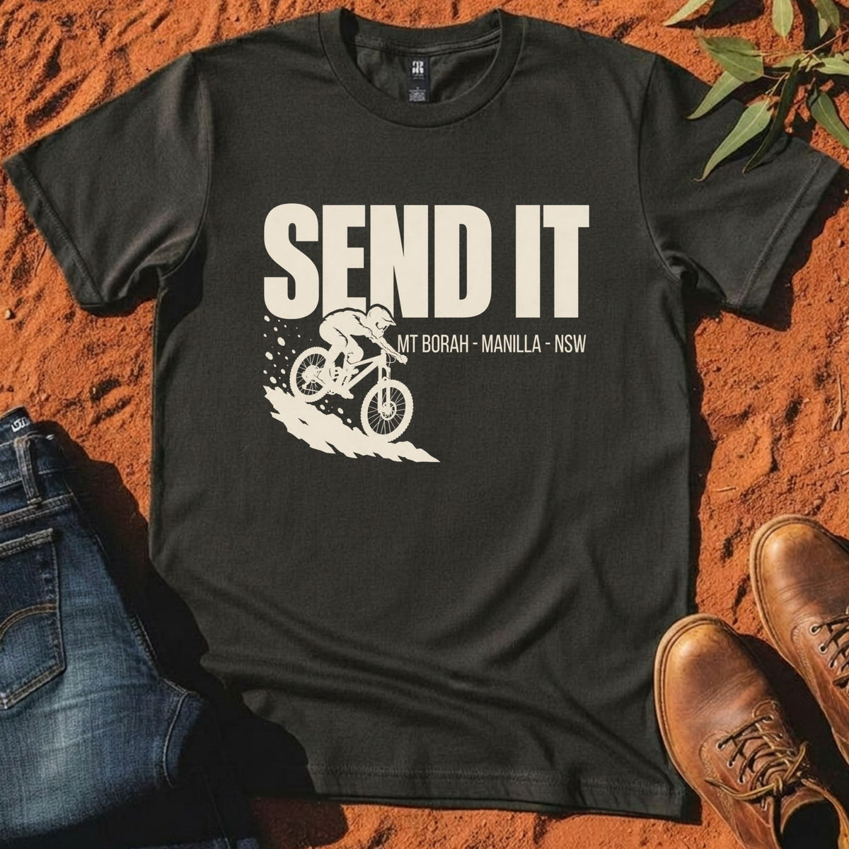 Send It Tee in Coal — Namoi Range