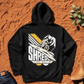 SHRED Badge Hoodie Back Print in Black — Namoi Range
