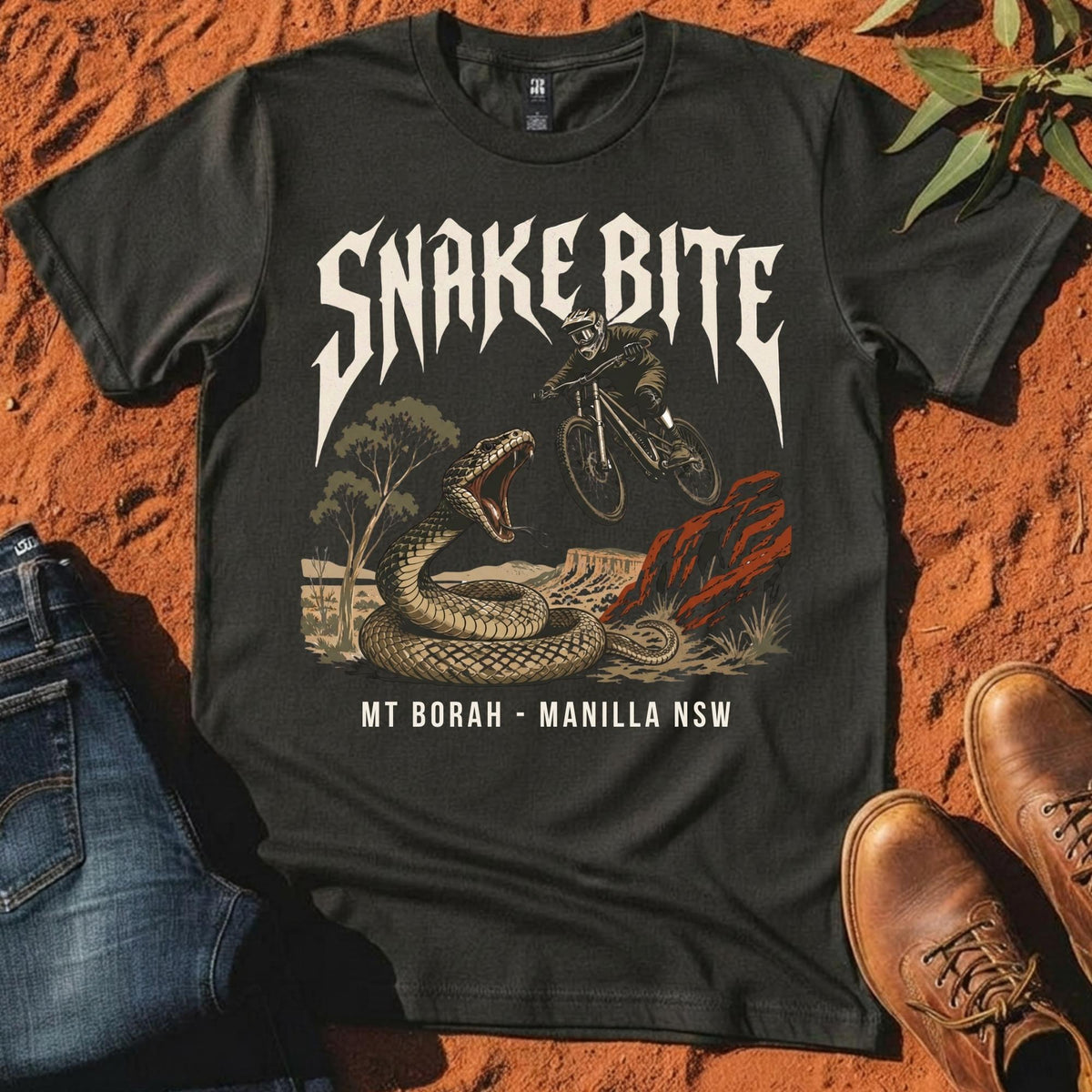 Snake Bite Tee in Coal — Namoi Range