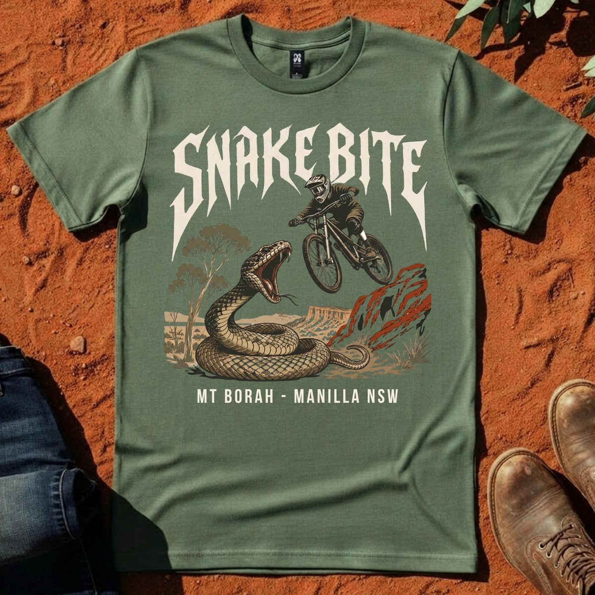 Snake Bite Tee in Cypress — Namoi Range