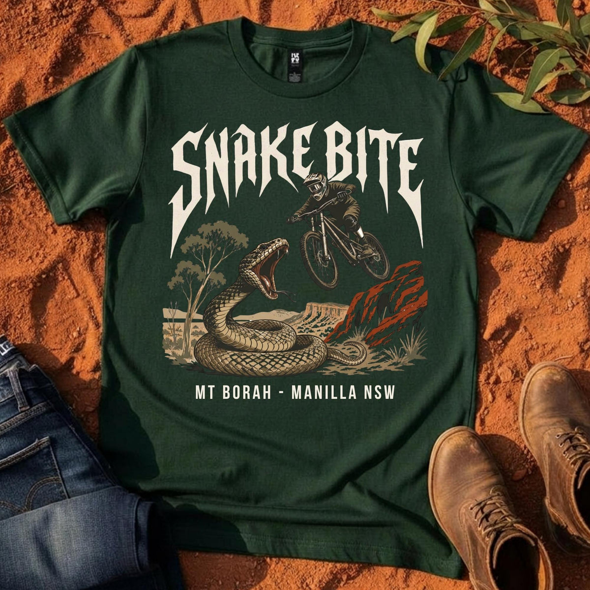 Snake Bite Tee in Pine Green — Namoi Range