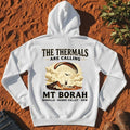 The Thermals Are Calling Hoodie in White — Mt Borah Namoi Range