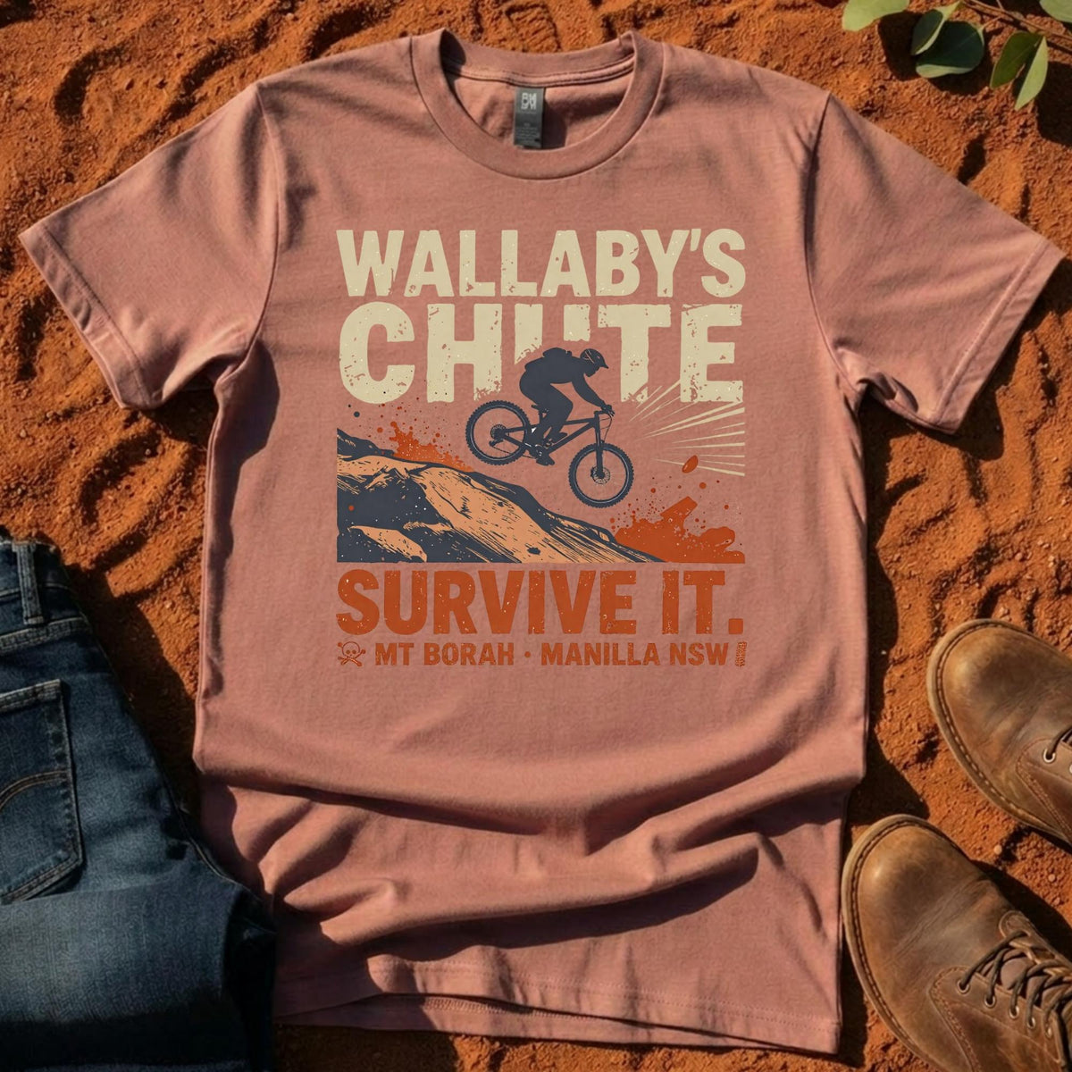 Wallaby's Chute Survive It Tee in Hazy Pink — Namoi Range