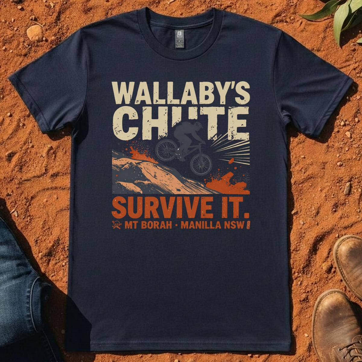Wallaby's Chute Survive It Tee in Midnight Blue — Namoi Range