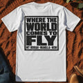 Where the World Comes to Fly Back Tee in White — Namoi Range
