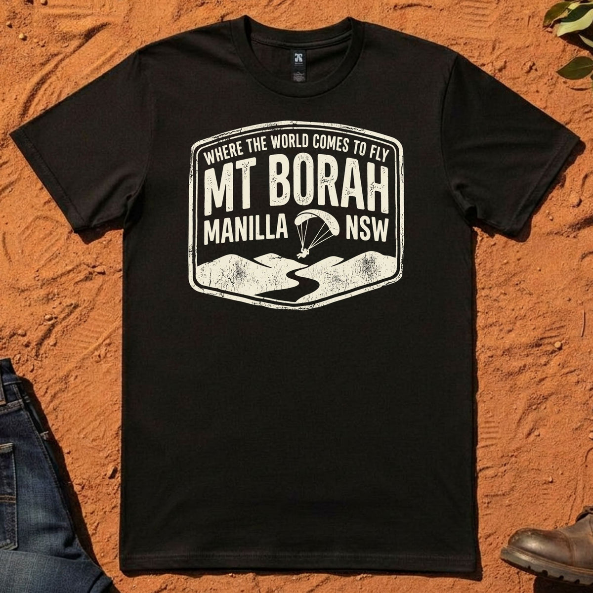 Where the World Comes to Fly Tee in Black — Namoi Range