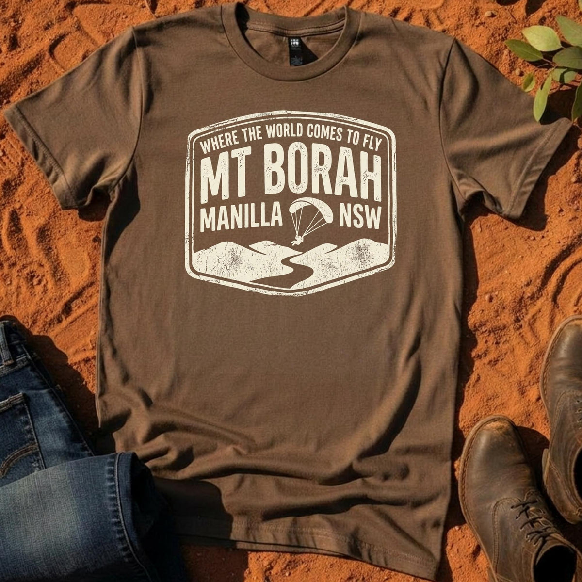 Where the World Comes to Fly Tee in Walnut — Namoi Range