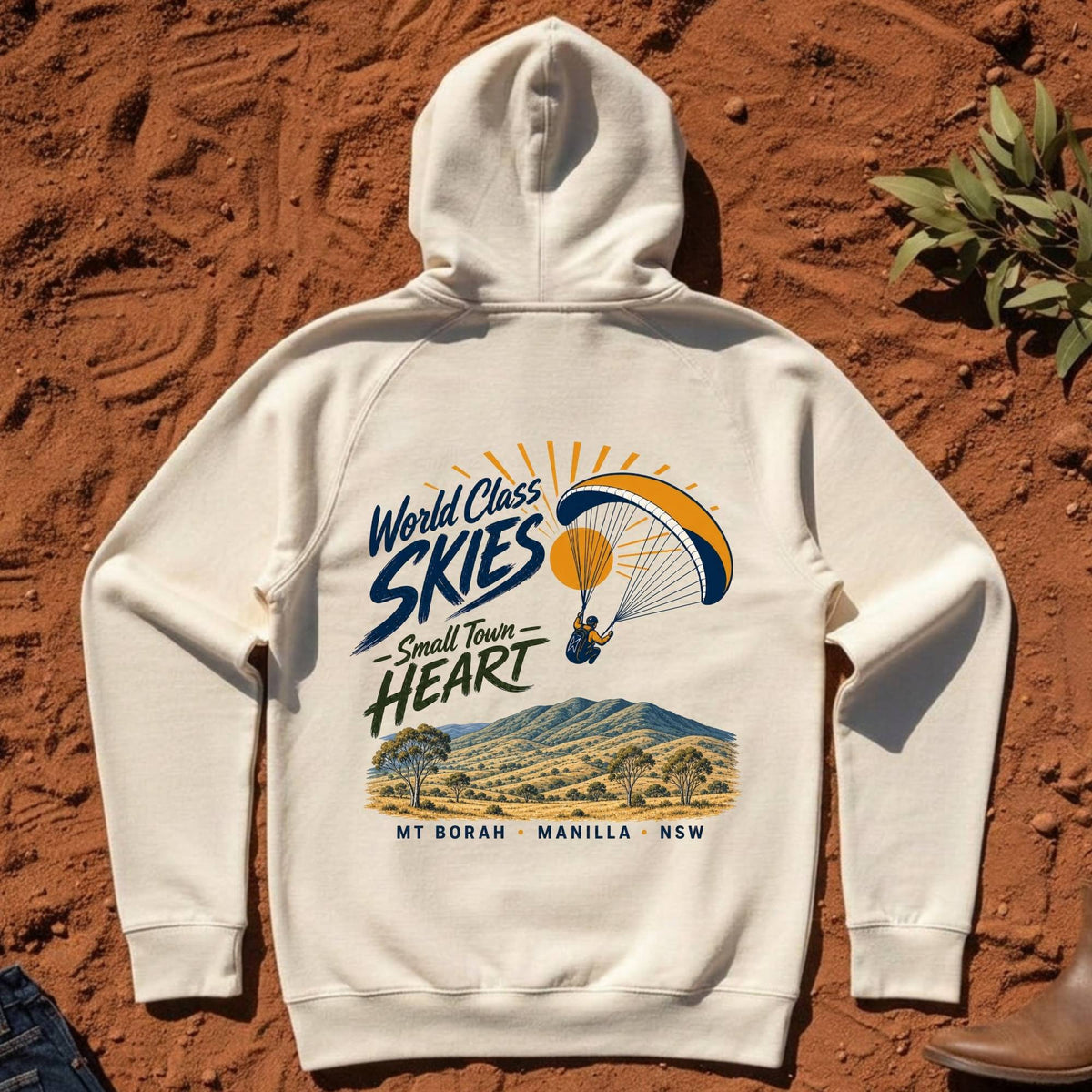 World Class Skies Small Town Heart Hoodie in Ecru — Namoi Range