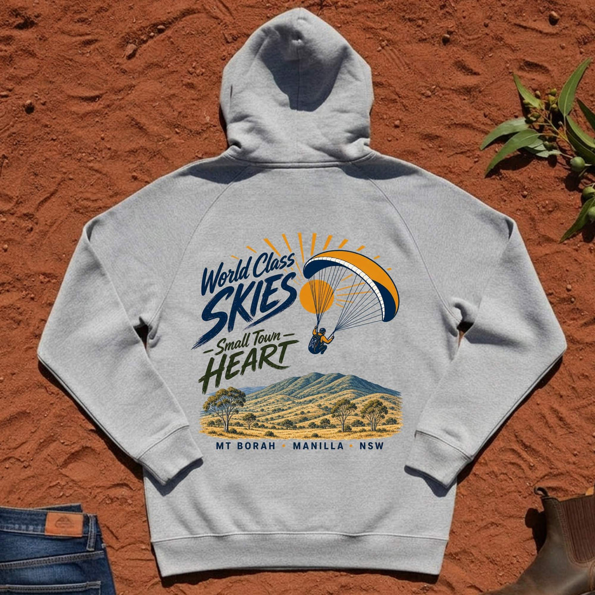 World Class Skies Small Town Heart Hoodie in Grey Marle — Namoi Range