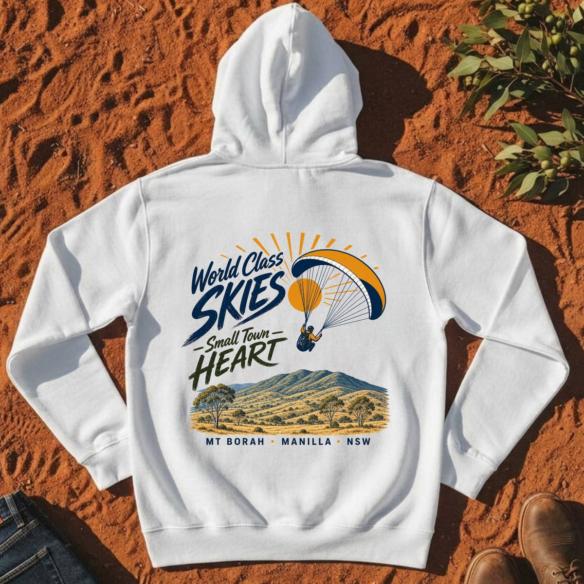 World Class Skies Small Town Heart Hoodie in White — Namoi Range